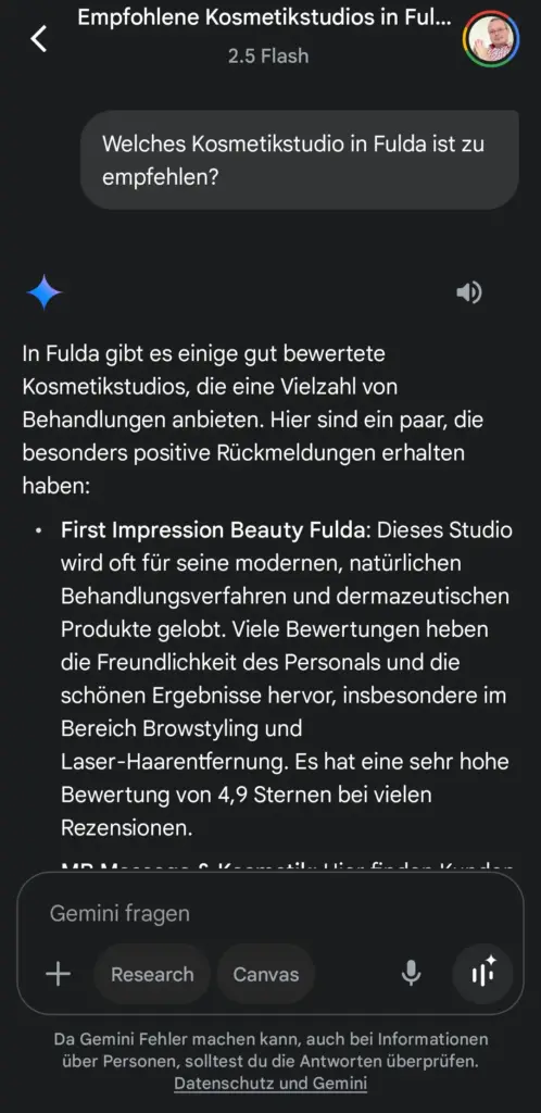 Suche in Gemini