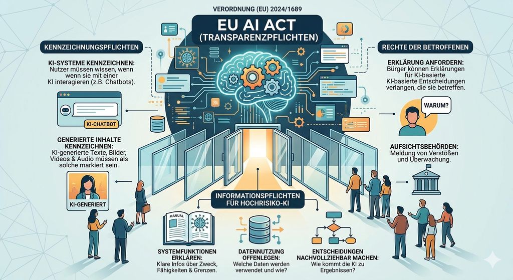 Ab 2. August tritt der EU-AI-Act in Kraft - KI-Inhalte müssen ab dann gekennzeichnet werden Eu-AI-Transparenzangaben (Gemini generated image)